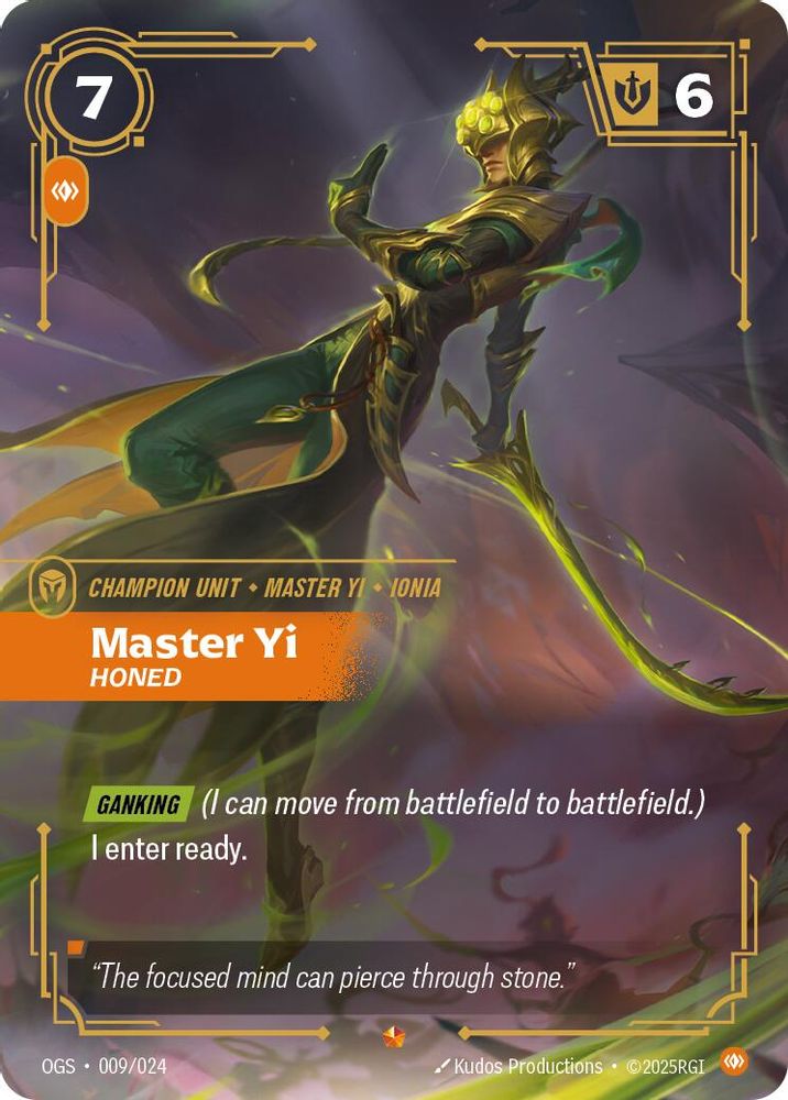 Master Yi - Honed (009/024) - [Origins Proving Grounds ] (Riftbound TCG)