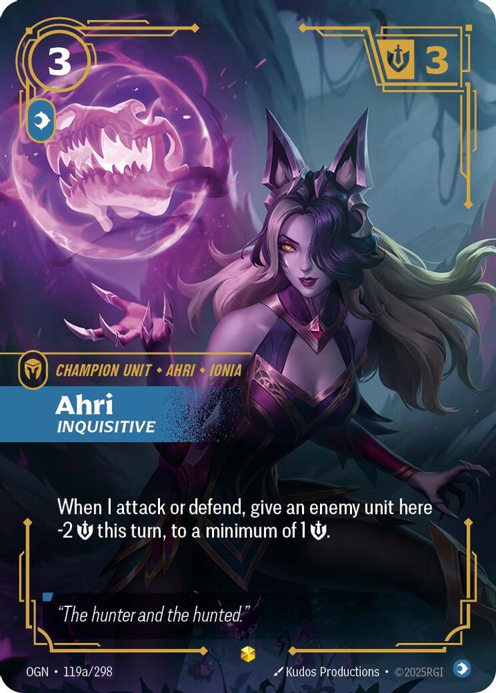 Ahri - Inquisitive (Alternate Art) (119a/298) - [Origins Foil] (Riftbound TCG)