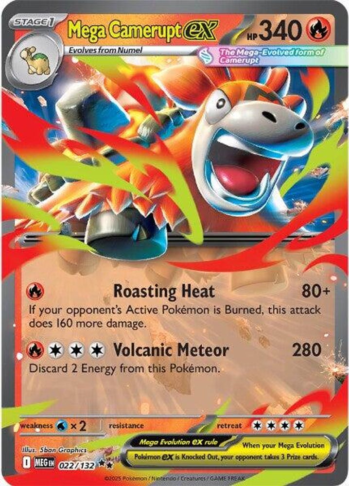 Mega Camerupt ex (022/132) [Mega Evolution: Base Set]