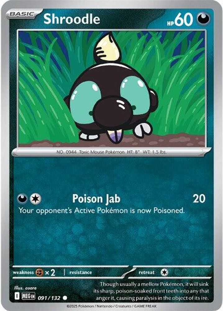 Shroodle (091/132) [Mega Evolution: Base Set]