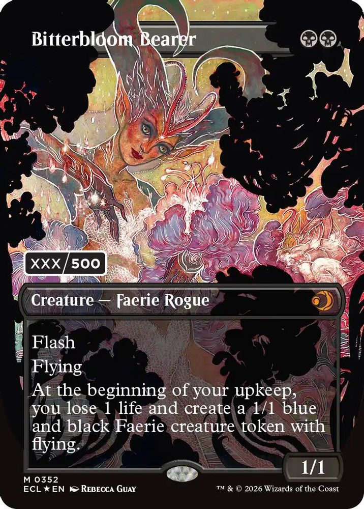 Bitterbloom Bearer (Borderless) (Serial Numbered) [Lorwyn Eclipsed Promos]