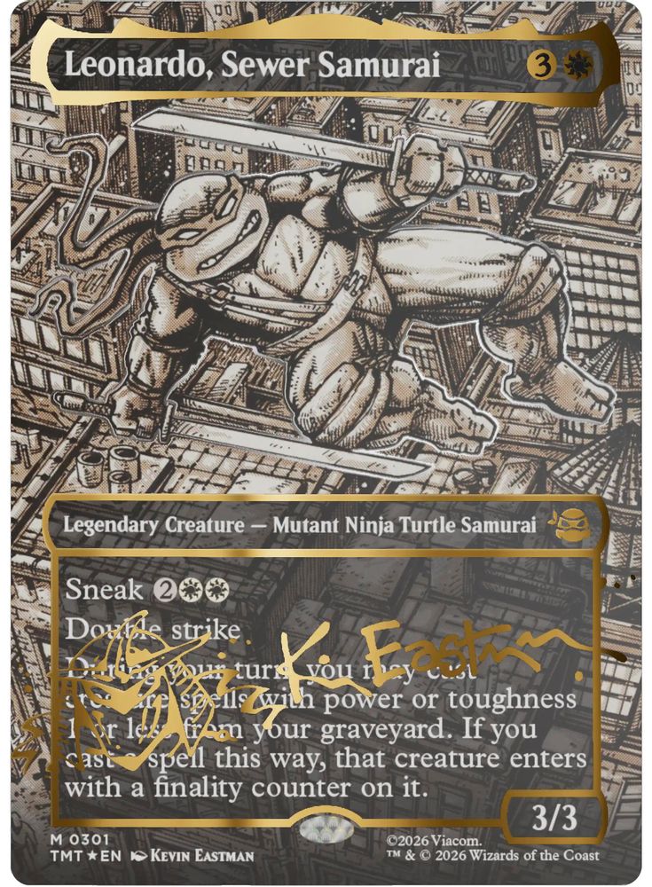 Leonardo, Sewer Samurai (Borderless) (Gold-Stamped Signature) [Teenage Mutant Ninja Turtles]