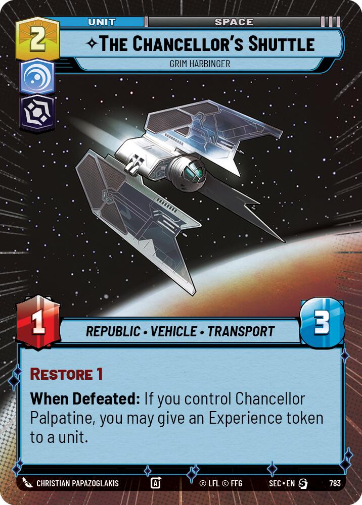The Chancellor's Shuttle - Grim Harbinger (Hyperspace Foil) (783) (783) [Secrets of Power]