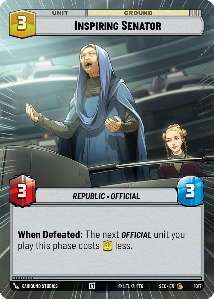 Inspiring Senator (1017) (Hyperspace Foil) (1017) [Secrets of Power]
