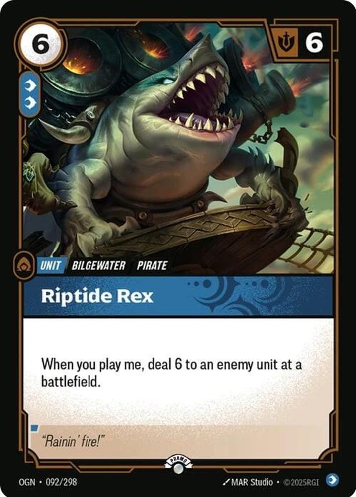 Riptide Rex (092/298) - [Riftbound Organized Play Promotional Cards Foil] (Riftbound TCG)