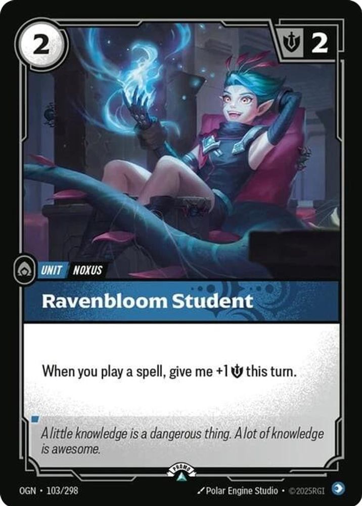 Ravenbloom Student (103/298) - [Riftbound Organized Play Promotional Cards Foil] (Riftbound TCG)