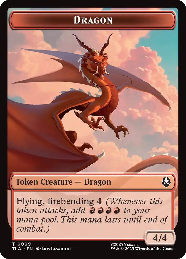 Dragon // Food (0019) Double-Sided Token [Avatar: The Last Airbender Tokens]