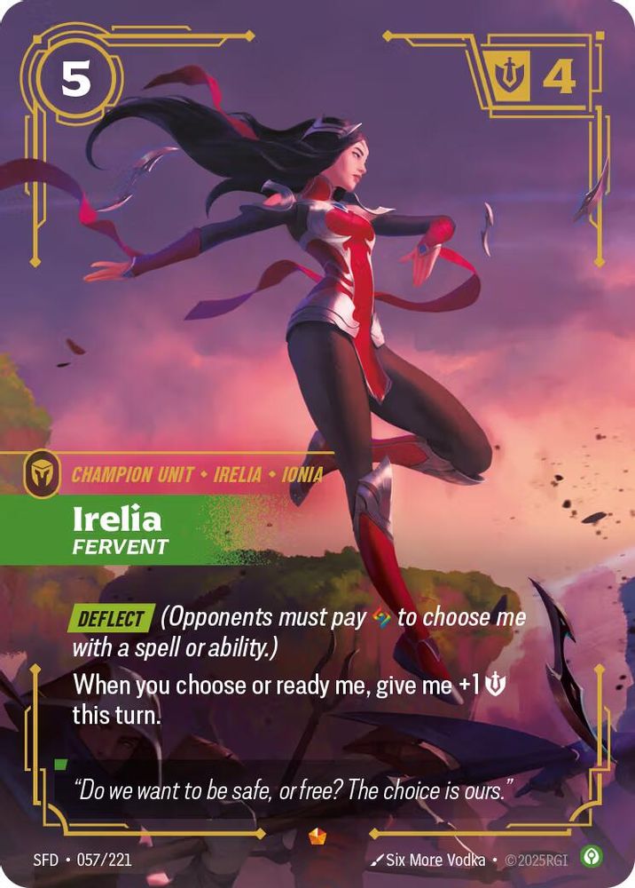 Irelia - Fervent (057/221) - [Spiritforged Foil] (Riftbound TCG)