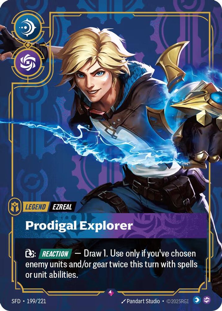 Ezreal - Prodigal Explorer (199/221) - [Spiritforged Foil] (Riftbound TCG)