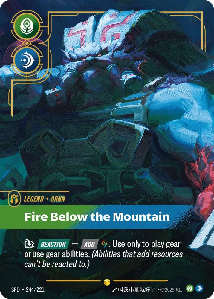 Ornn - Fire Below the Mountain (Overnumbered) (244/221) - [Spiritforged Foil] (Riftbound TCG)
