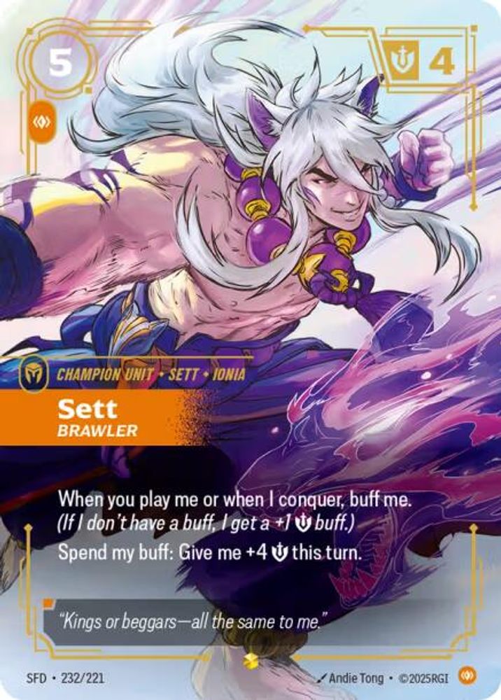 Sett - Brawler (Overnumbered) (232/221) - [Spiritforged Foil] (Riftbound TCG)