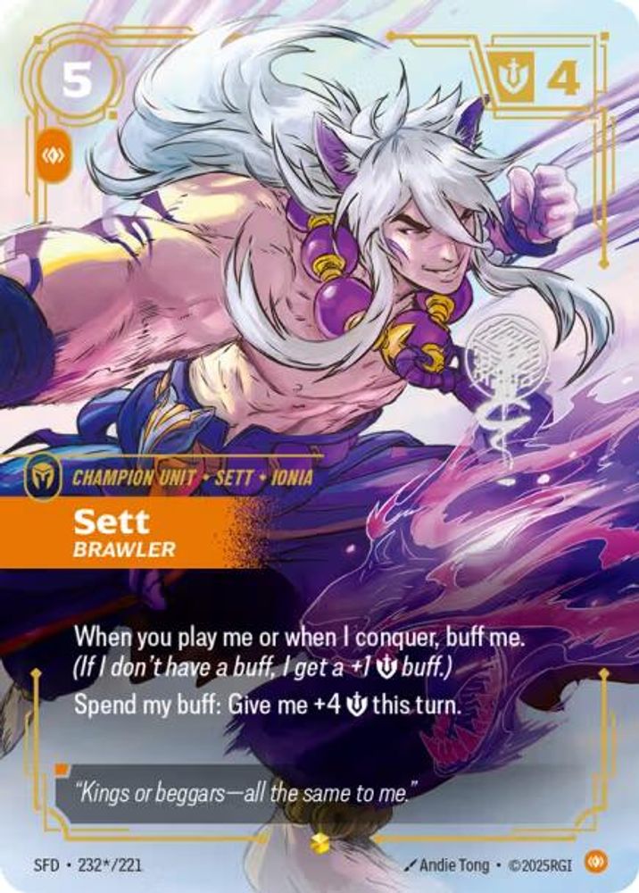 Sett - Brawler (Signature) (232*/221) - [Spiritforged Foil] (Riftbound TCG)