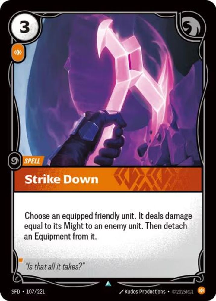 Strike Down (107/221) - [Spiritforged Foil] (Riftbound TCG)