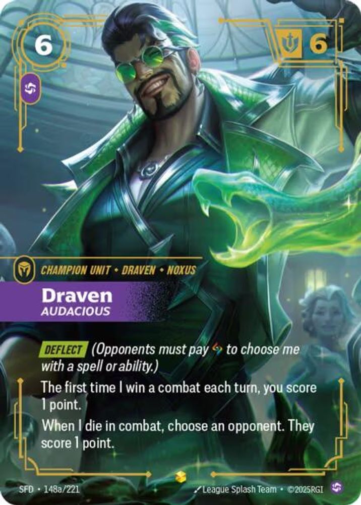 Draven - Audacious (Alternate Art) (148a/221) - [Spiritforged Foil] (Riftbound TCG)