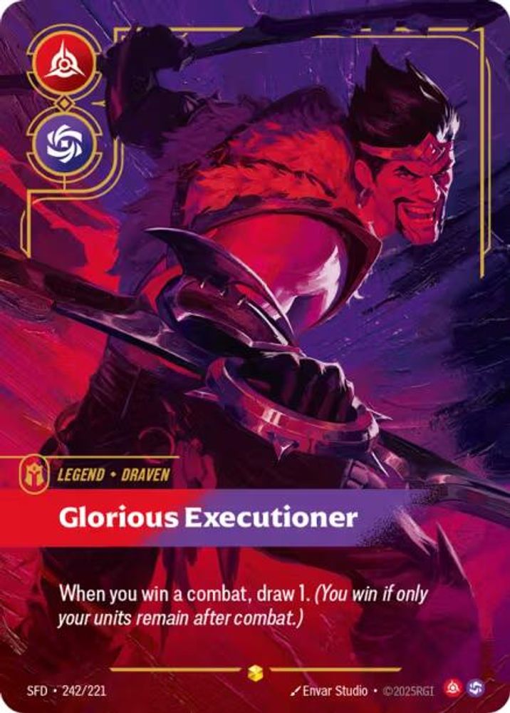 Draven - Glorious Executioner (Overnumbered) (242/221) - [Spiritforged Foil] (Riftbound TCG)