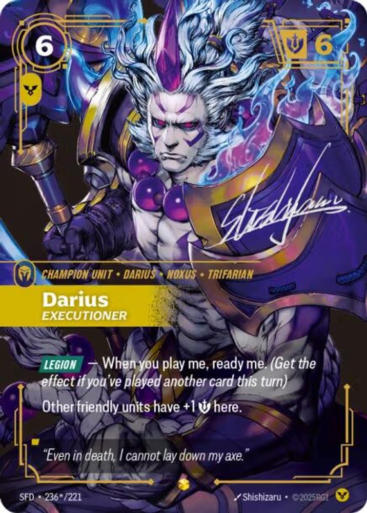 Darius - Executioner (Signature) (236*/221) - [Spiritforged Foil] (Riftbound TCG)