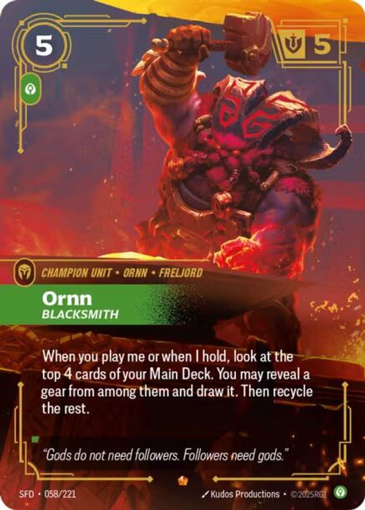 Ornn - Blacksmith (058/221) - [Spiritforged Foil] (Riftbound TCG)