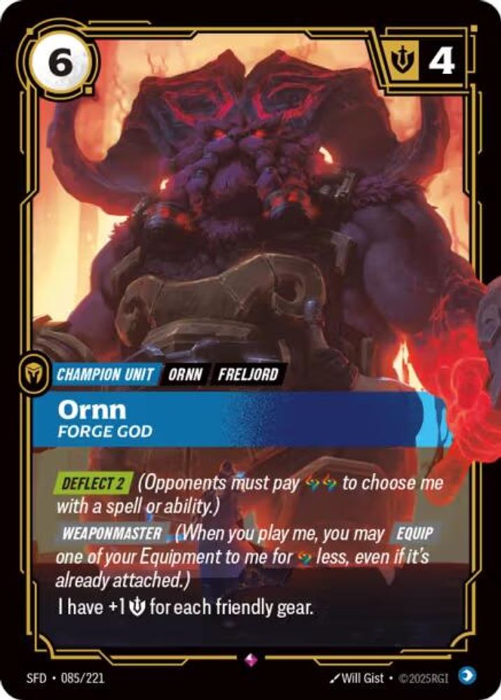 Ornn - Forge God (085/221) - [Spiritforged Foil] (Riftbound TCG)