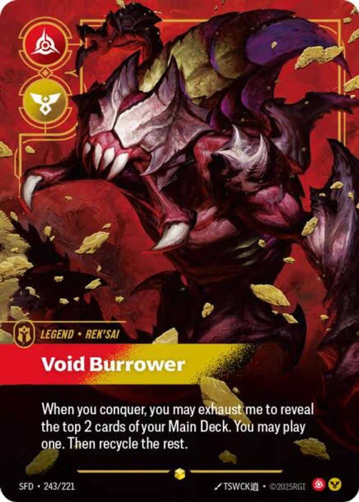Rek'sai - Void Burrower (Overnumbered) (243/221) - [Spiritforged Foil] (Riftbound TCG)