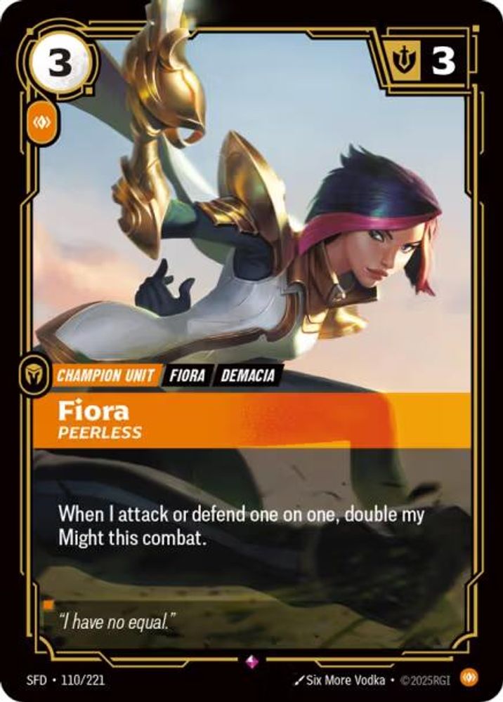 Fiora - Peerless (110/221) - [Spiritforged Foil] (Riftbound TCG)