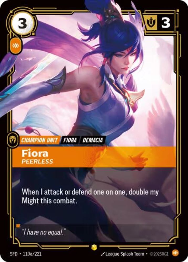 Fiora - Peerless (Alternate Art) (110a/221) - [Spiritforged Foil] (Riftbound TCG)