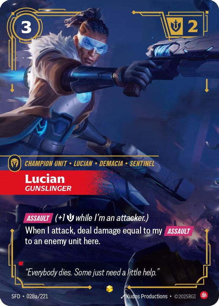 Lucian - Gunslinger (Alternate Art) (028a/221) - [Spiritforged Foil] (Riftbound TCG)