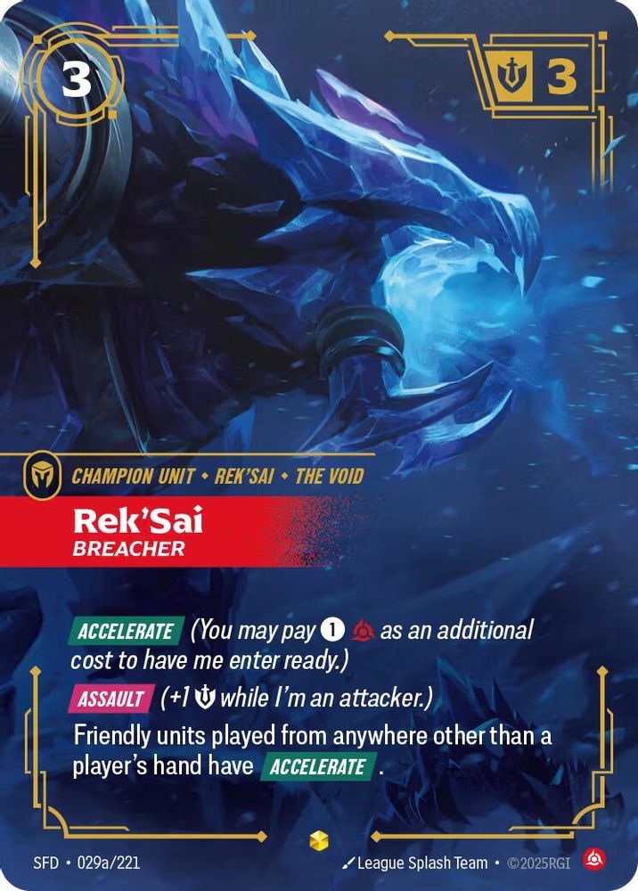 Rek'Sai - Breacher (Alternate Art) (029a/221) - [Spiritforged Foil] (Riftbound TCG)