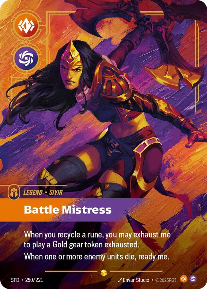 Sivir - Battle Mistress (Overnumbered) (250/221) - [Spiritforged Foil] (Riftbound TCG)