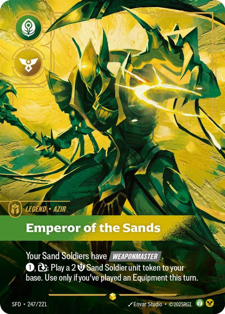 Azir - Emperor of the Sands (Overnumbered) (247/221) - [Spiritforged Foil] (Riftbound TCG)