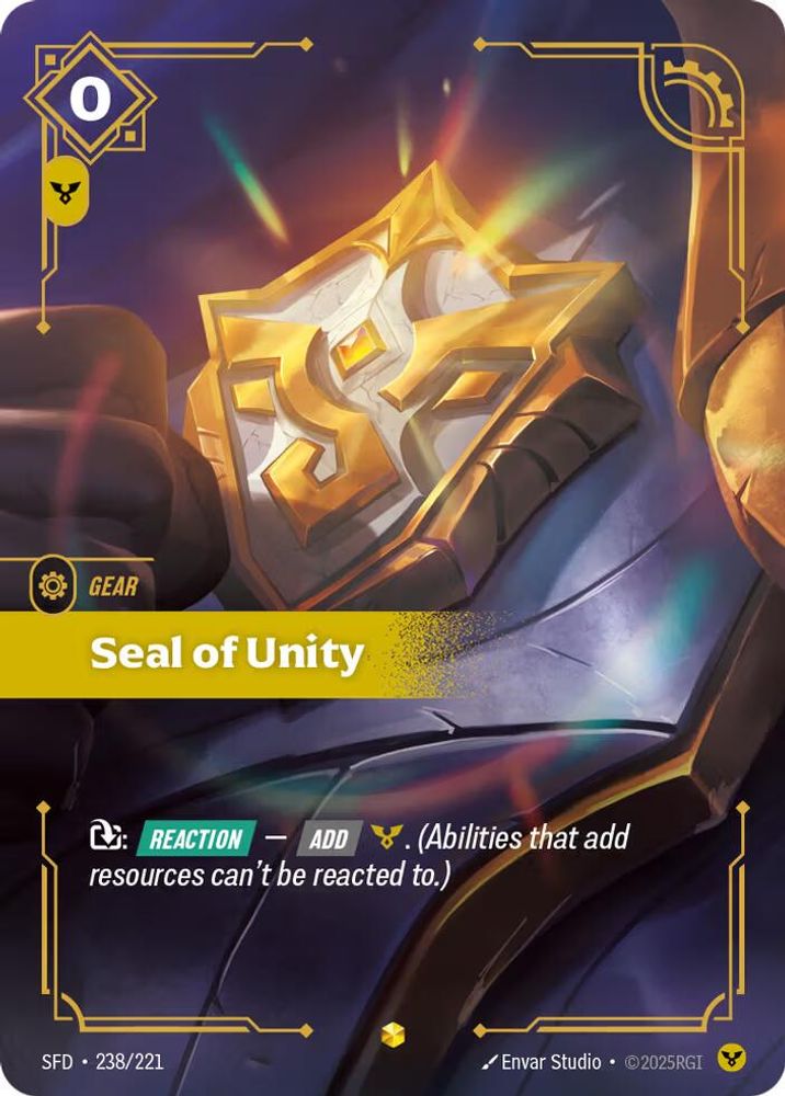 Seal of Unity (Overnumbered) (238/221) - [Spiritforged Foil] (Riftbound TCG)