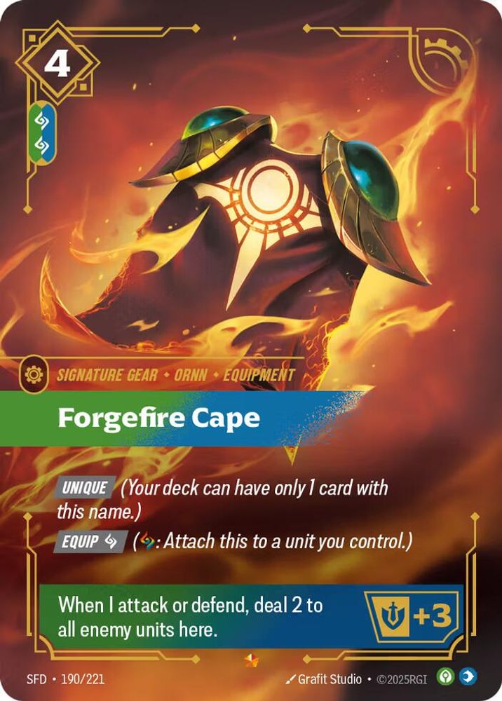 Forgefire Cape (190/221) - [Spiritforged Foil] (Riftbound TCG)