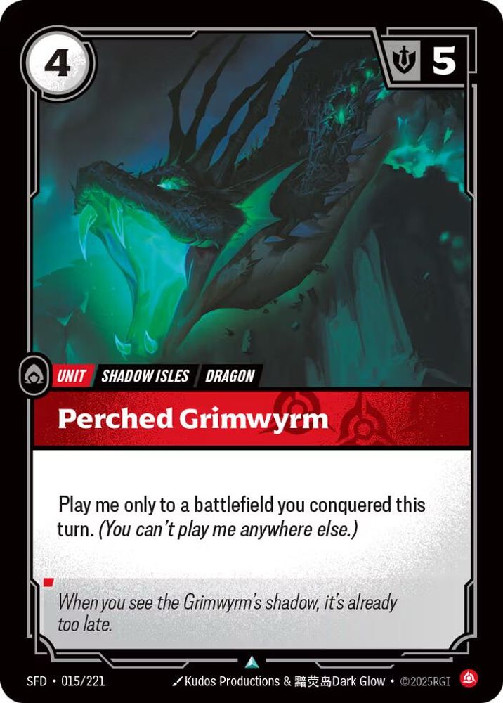 Perched Grimwyrm (015/221) - [Spiritforged Foil] (Riftbound TCG)
