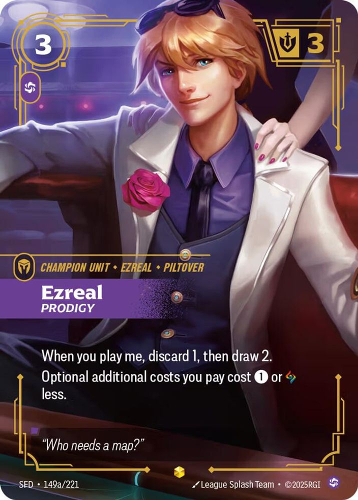 Ezreal - Prodigy (Alternate Art) (149a/221) - [Spiritforged Foil] (Riftbound TCG)
