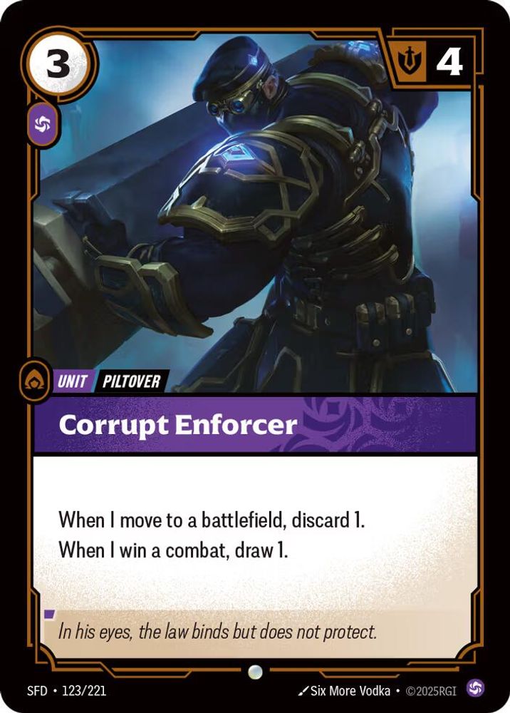 Corrupt Enforcer (123/221) - [Spiritforged Foil] (Riftbound TCG)