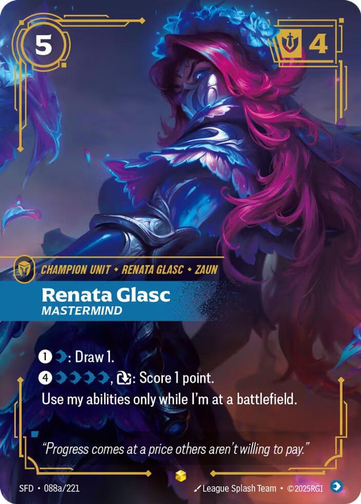 Renata Glasc - Mastermind (Alternate Art) (088a/221) - [Spiritforged Foil] (Riftbound TCG)
