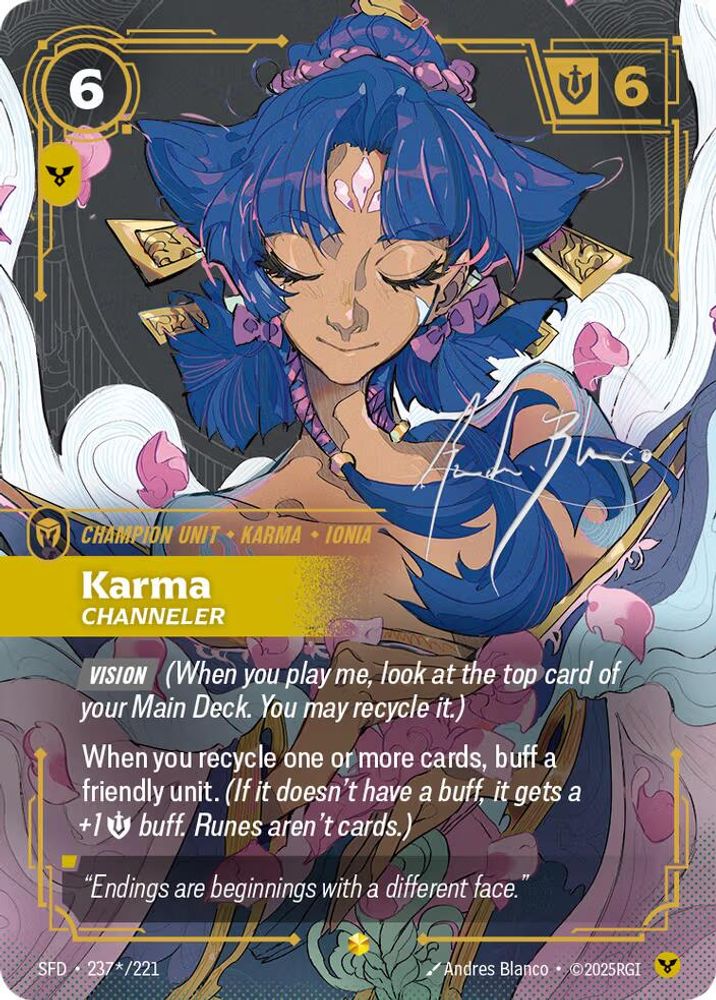 Karma - Channeler (Signature) (237*/221) - [Spiritforged Foil] (Riftbound TCG)