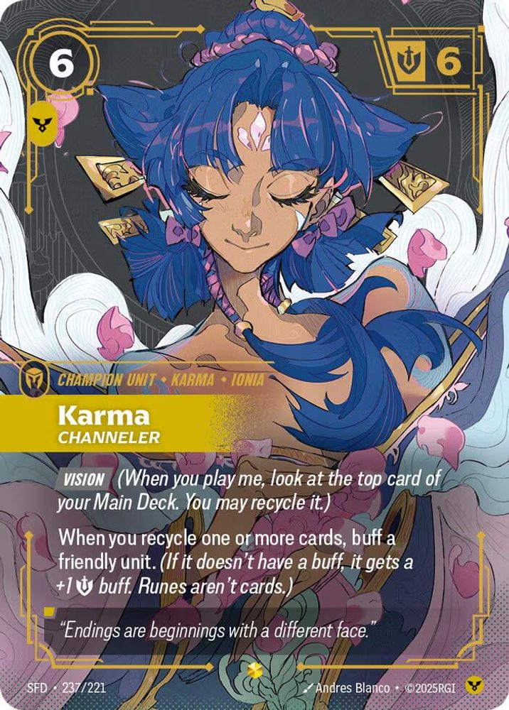 Karma - Channeler (Overnumbered) (237/221) - [Spiritforged Foil] (Riftbound TCG)