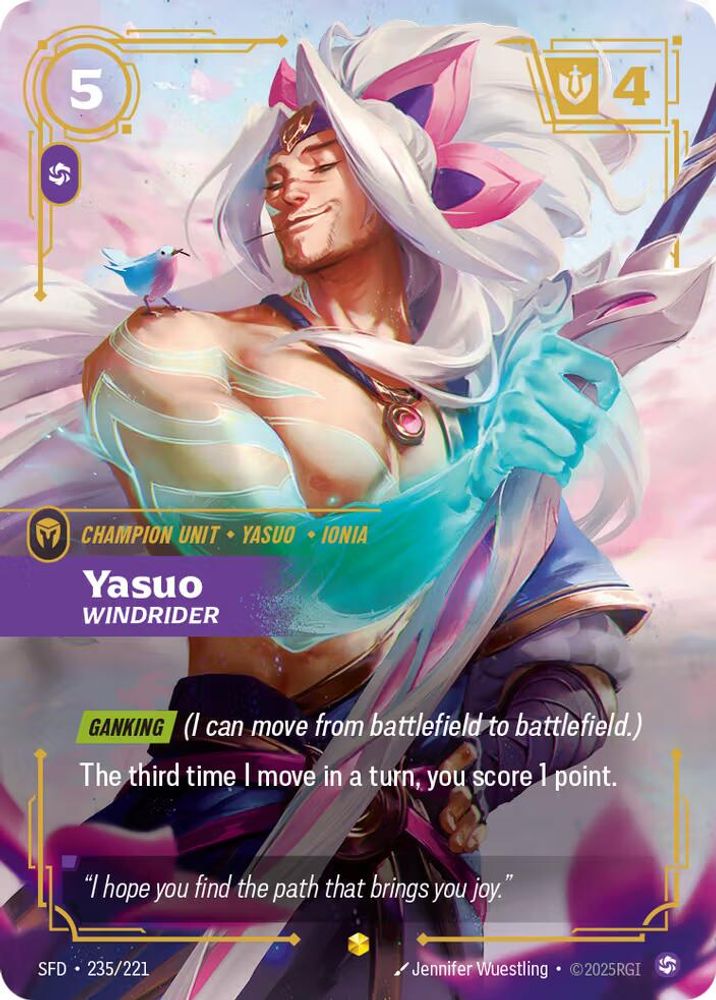 Yasuo - Windrider (Overnumbered) (235/221) - [Spiritforged Foil] (Riftbound TCG)