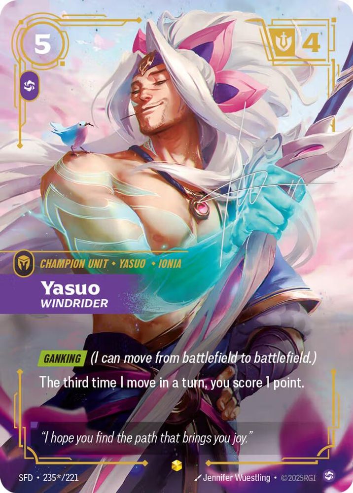Yasuo - Windrider (Signature) (235*/221) - [Spiritforged Foil] (Riftbound TCG)
