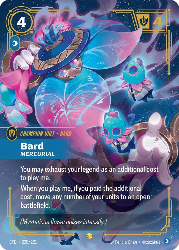 Bard - Mercurial (Overnumbered) (228/221) - [Spiritforged Foil] (Riftbound TCG)