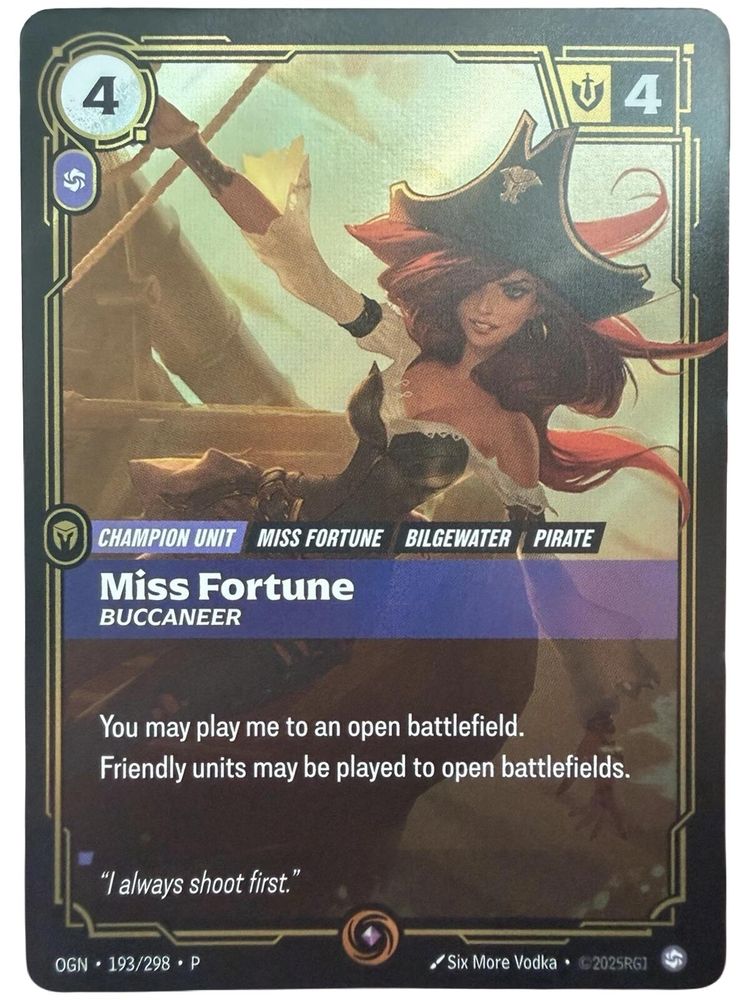 Miss Fortune - Buccaneer (193/298) - [Riftbound Organized Play Promotional Cards Foil] (Riftbound TCG)