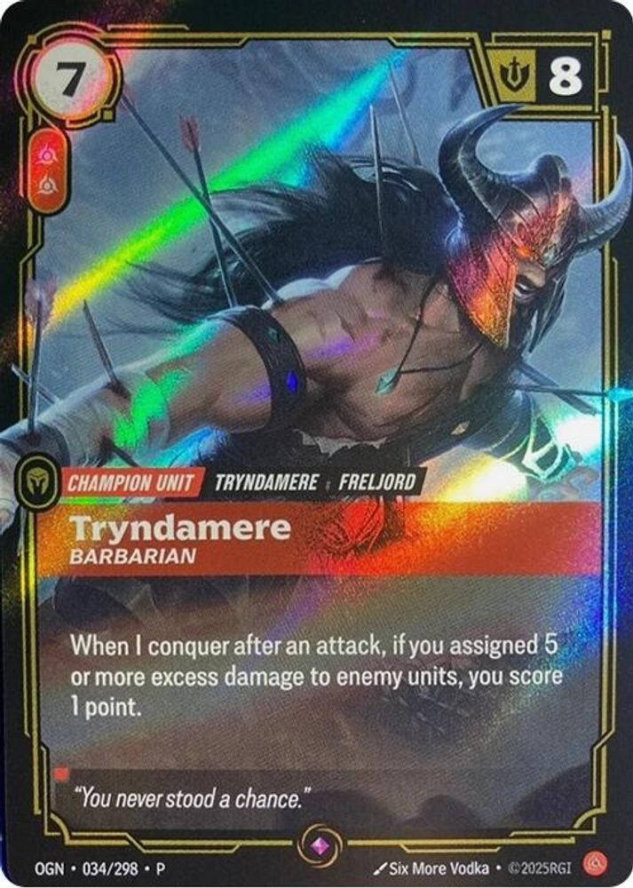 Tryndamere - Barbarian (034/298) - [Riftbound Organized Play Promotional Cards Foil] (Riftbound TCG)