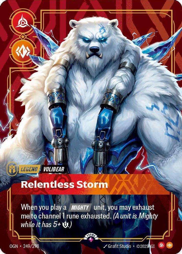 Volibear - Relentless Storm (Metal) (249/298) - [Riftbound Organized Play Promotional Cards Foil] (Riftbound TCG)