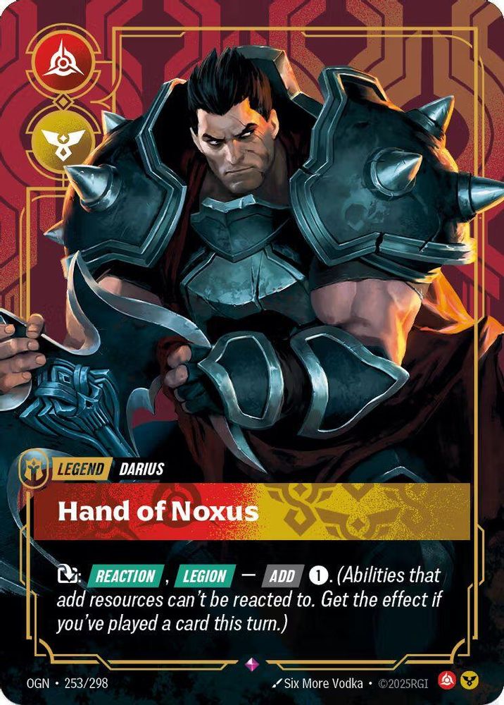 Darius - Hand of Noxus (Metal) (253/298) - [Riftbound Organized Play Promotional Cards Foil] (Riftbound TCG)