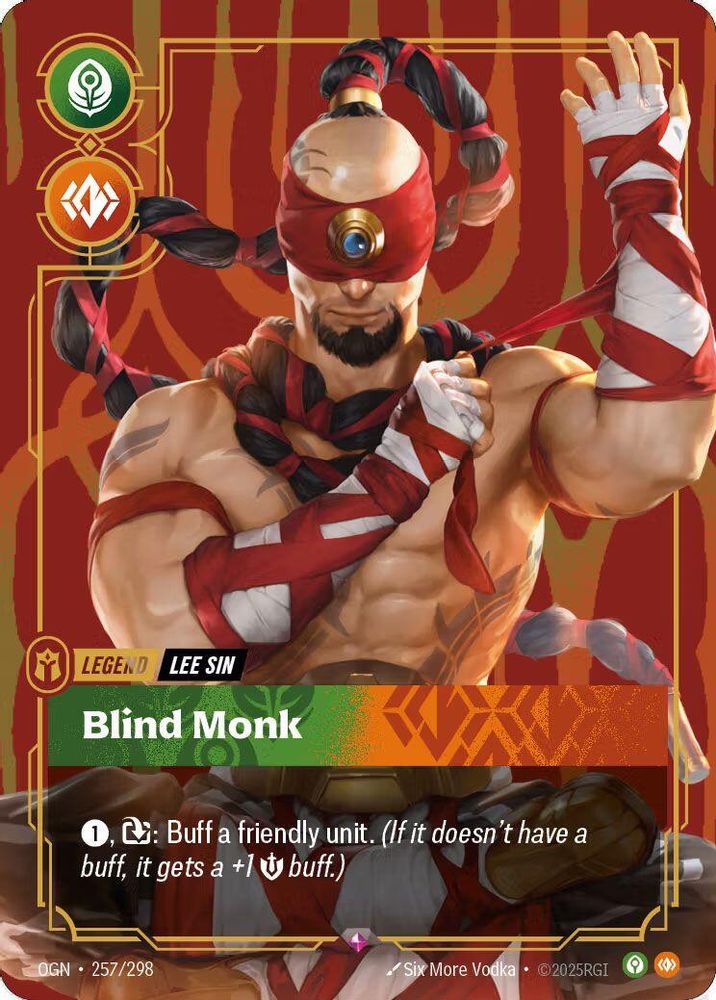 Lee Sin - Blind Monk (Metal) (257/298) - [Riftbound Organized Play Promotional Cards Foil] (Riftbound TCG)