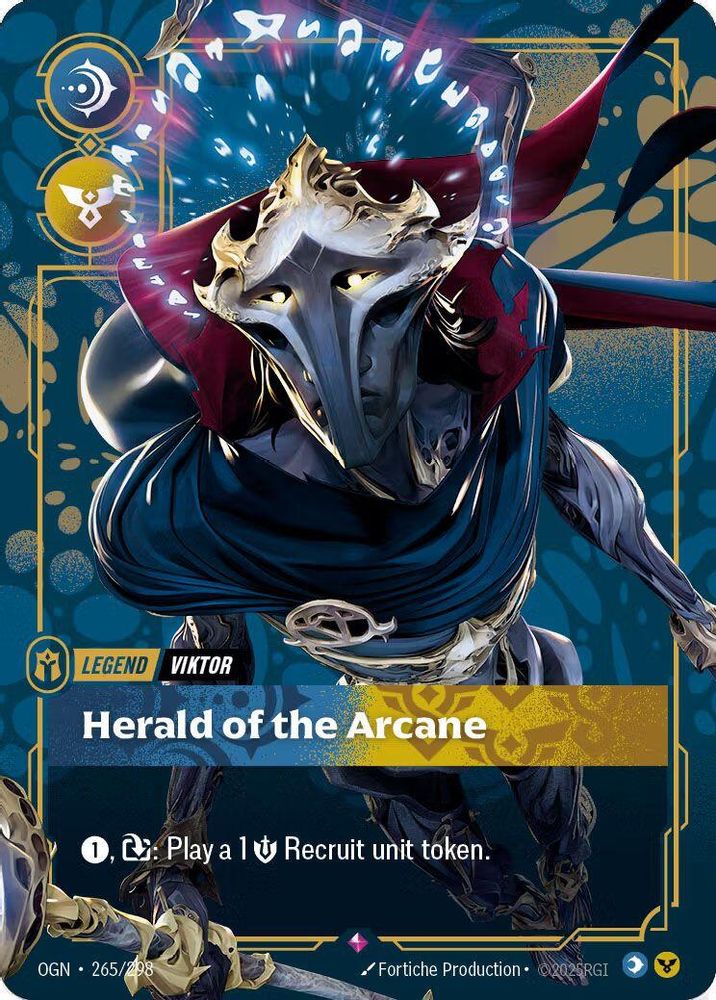 Viktor - Herald of the Arcane (Metal) (265/298) - [Riftbound Organized Play Promotional Cards Foil] (Riftbound TCG)