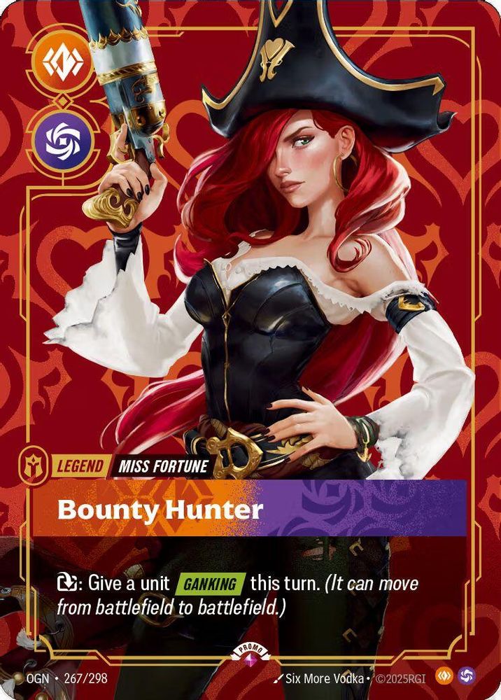 Miss Fortune - Bounty Hunter (Metal) (267/298) - [Riftbound Organized Play Promotional Cards Foil] (Riftbound TCG)