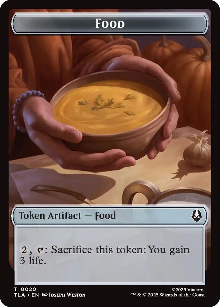 Food (0020) // Ally (0007) Double-Sided Token [Avatar: The Last Airbender Tokens]
