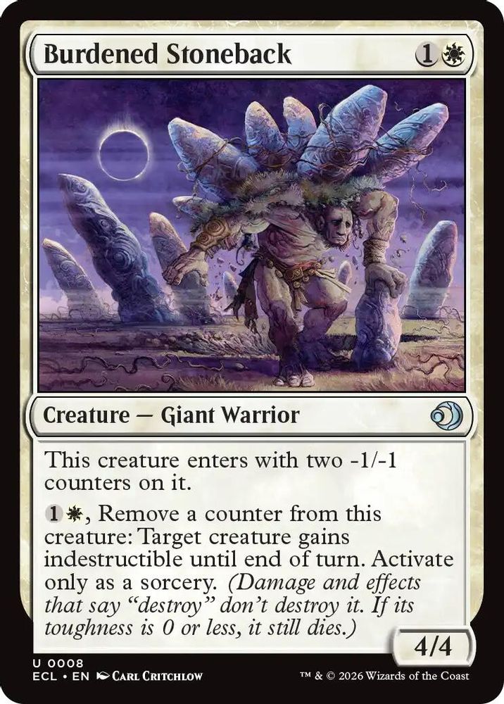 Burdened Stoneback [Lorwyn Eclipsed]