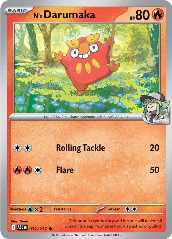 N's Darumaka 032  - Reverse Holofoil ME Ascended Heroes - Common